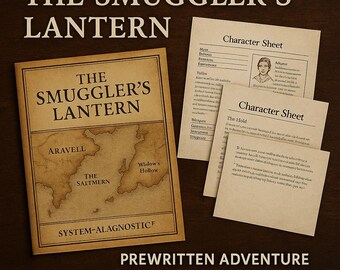 La Linterna del Contrabandista: Un juego de rol de rol de fantasía de una sola partida / Juego de rol independiente del sistema, sesión de 4 horas + mapa