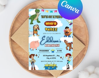 Convite Digital Toy Story, Festa de Aniversário Toy Story, Convite Digital Infantil, Festa de Aniversário Infantil, Download Instantâneo, Canva, Toy Story 4