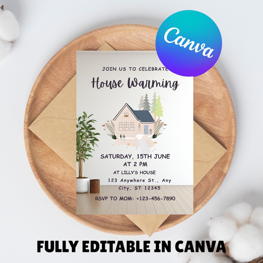 Editable Housewarming Invitation • Welcome Home or Home Sweet Home ...