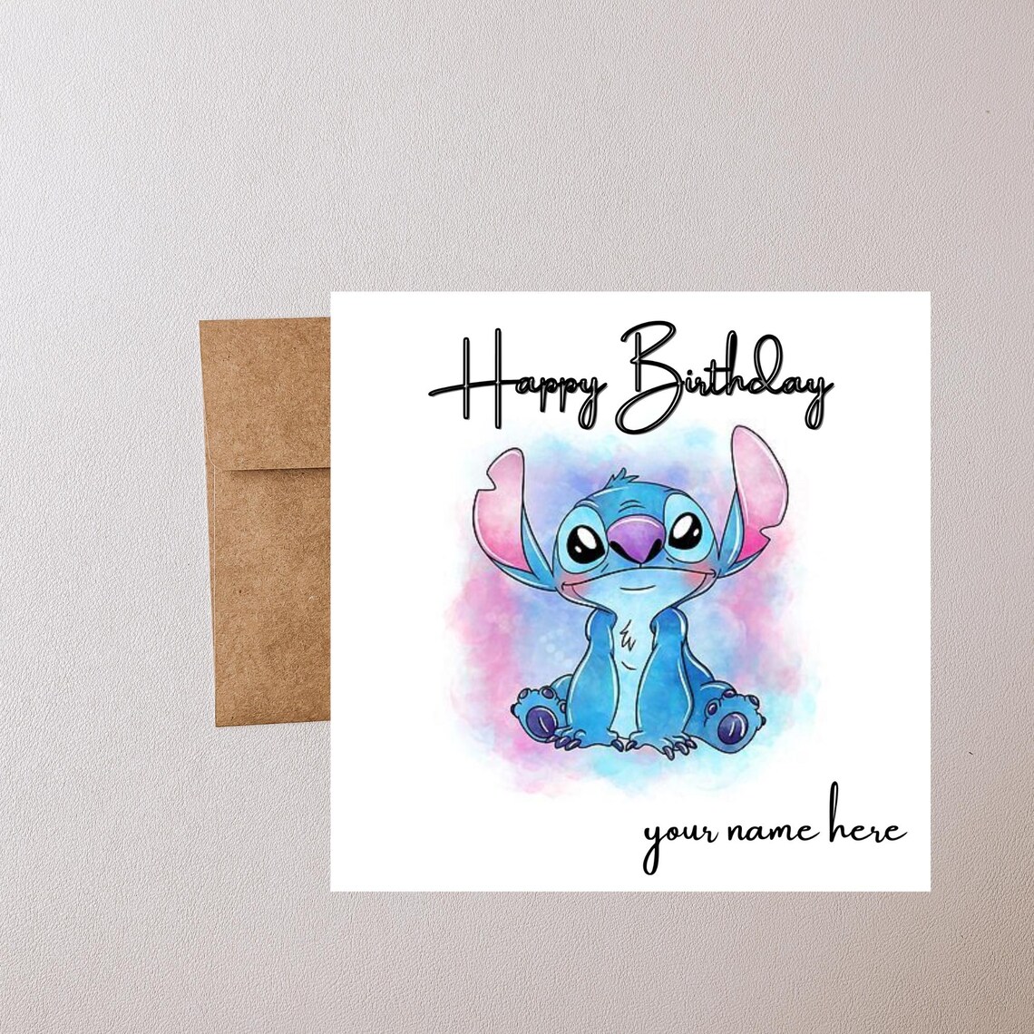 Editable Happy Birthday Stitch Card Personalized Stitch Birthday Party ...