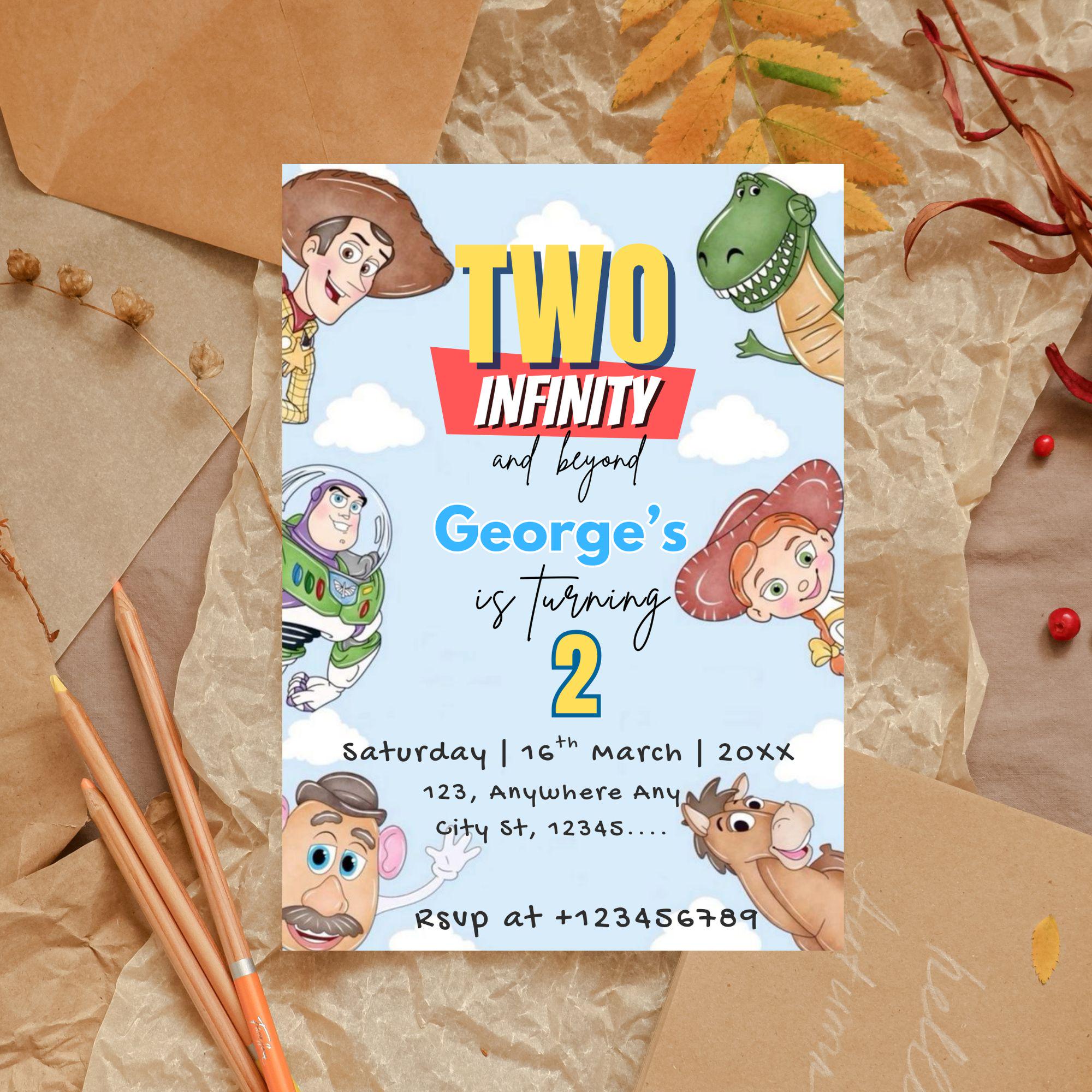 Two Infinity and Beyond | Digital Birthday Invitation | Kids Birthday ...