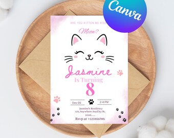 Are You Kitten Me? Cat Birthday Invitation, Digital Cat Birthday Invitation, Kitten Birthday Invitation, Kitten Party Invitation, Kitten Me