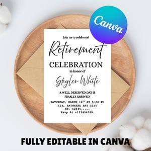 Retirement invitation Template Editable Modern Retirement Party invite Digital Download Printable Retirement Celebration invitation Digital