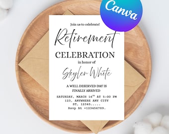 Retirement invitation Template Editable Modern Retirement Party invite Digital Download Printable Retirement Celebration invitation Digital