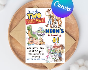 Kids Editable Toy Story Birthday Invitation Template, Printable Birthday Party Invitations, Digital Kids Party Invite Template Bday Card