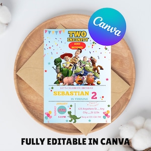 Kids Editable Toy Story Birthday Invitation Template, Printable Birthday Party Invitations, Digital Kids Party Invite Template Bday Card