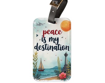 Étiquette à bagage de voyage - accessoire de voyage, cadeau de vacances, à personnaliser pour l'aventure