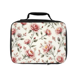 Floral Lunch Bag: Insulated Stylish Tote - School, Work, Picnic