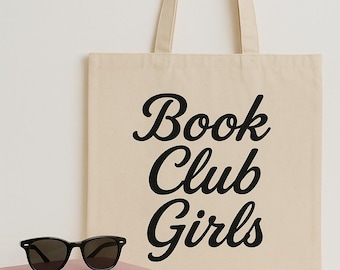 Sac fourre-tout en toile de coton pour filles Book Club : sac de bibliothèque réutilisable