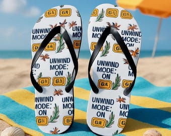 Vibrant Beach Flip Flops, Relaxation Sandals, Summer Footwear
