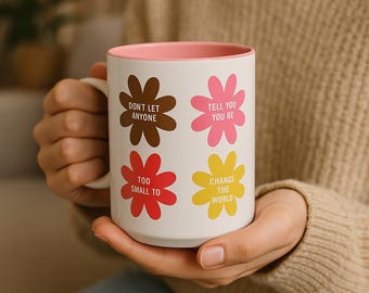 Tasse à café florale motivante : cadeau inspirant pour des amis