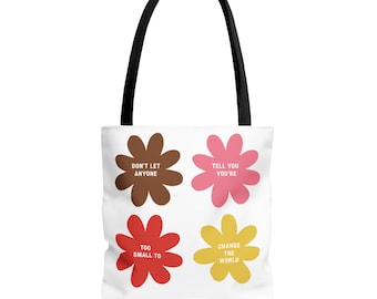 Sac fourre-tout floral motivant : citation motivante pour le client