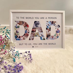 Custom Dad Photo Frame | A4 Personalised Gift for Dad | Father’s Day, Birthday, New Dad | Custom Collage |Add Text of your choice