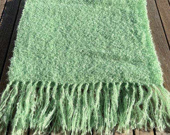 Écharpe en mohair vert citron