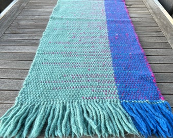 Chunky wool handwoven table runner