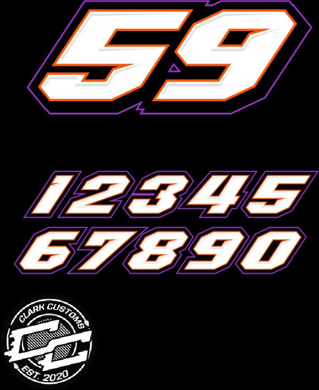 Racing Number Font 6 - Etsy