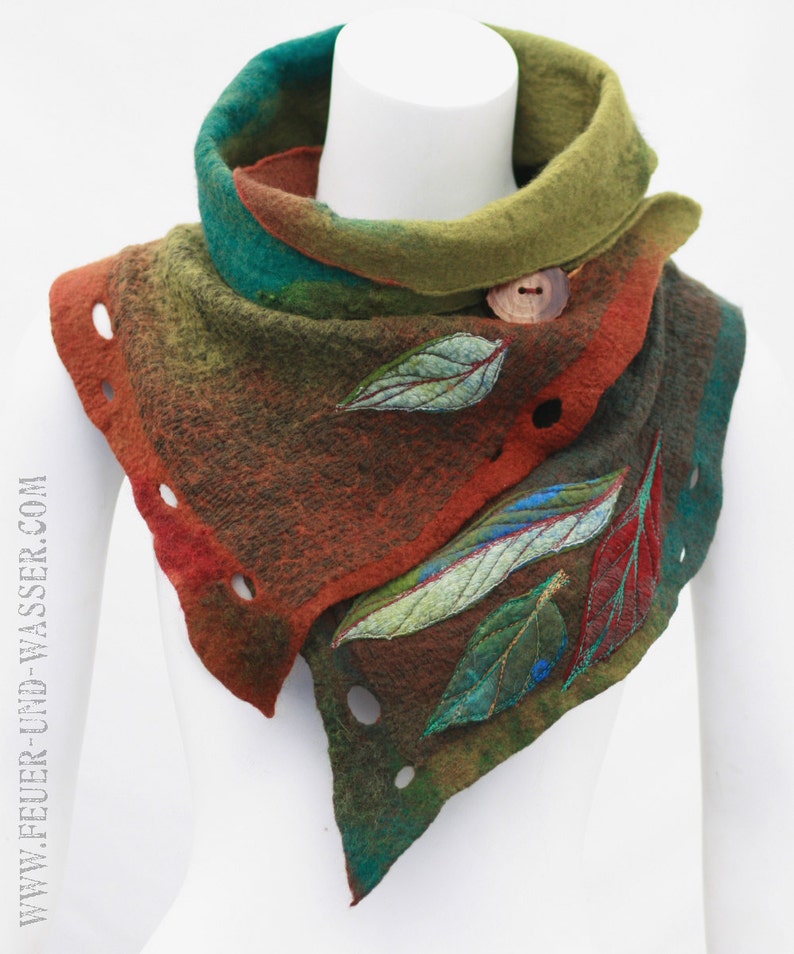 Felted scarves Felted Scarf Felt Cowl Nunofelted scarf Etsy