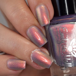 Shimmer nail polish - Light The Way -  A pale nail polish with copper / gold / green aurora shimmer.