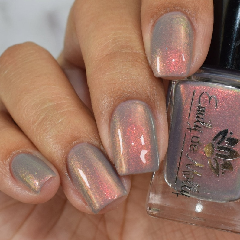 Short Term A grey shimmer nail polish image 7