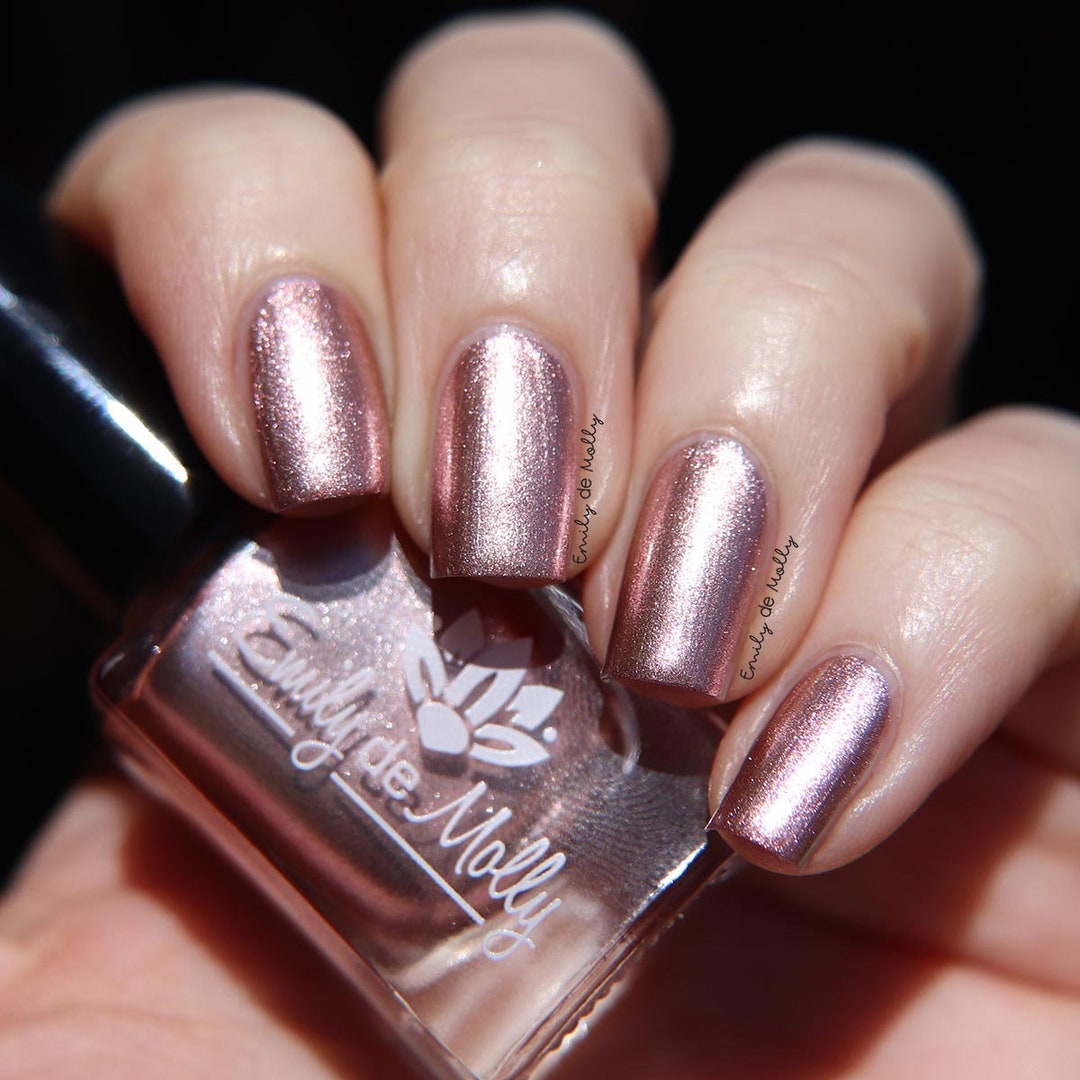 Chrome Nail Polish Rose Gold Metallic Nail Polish Etsy