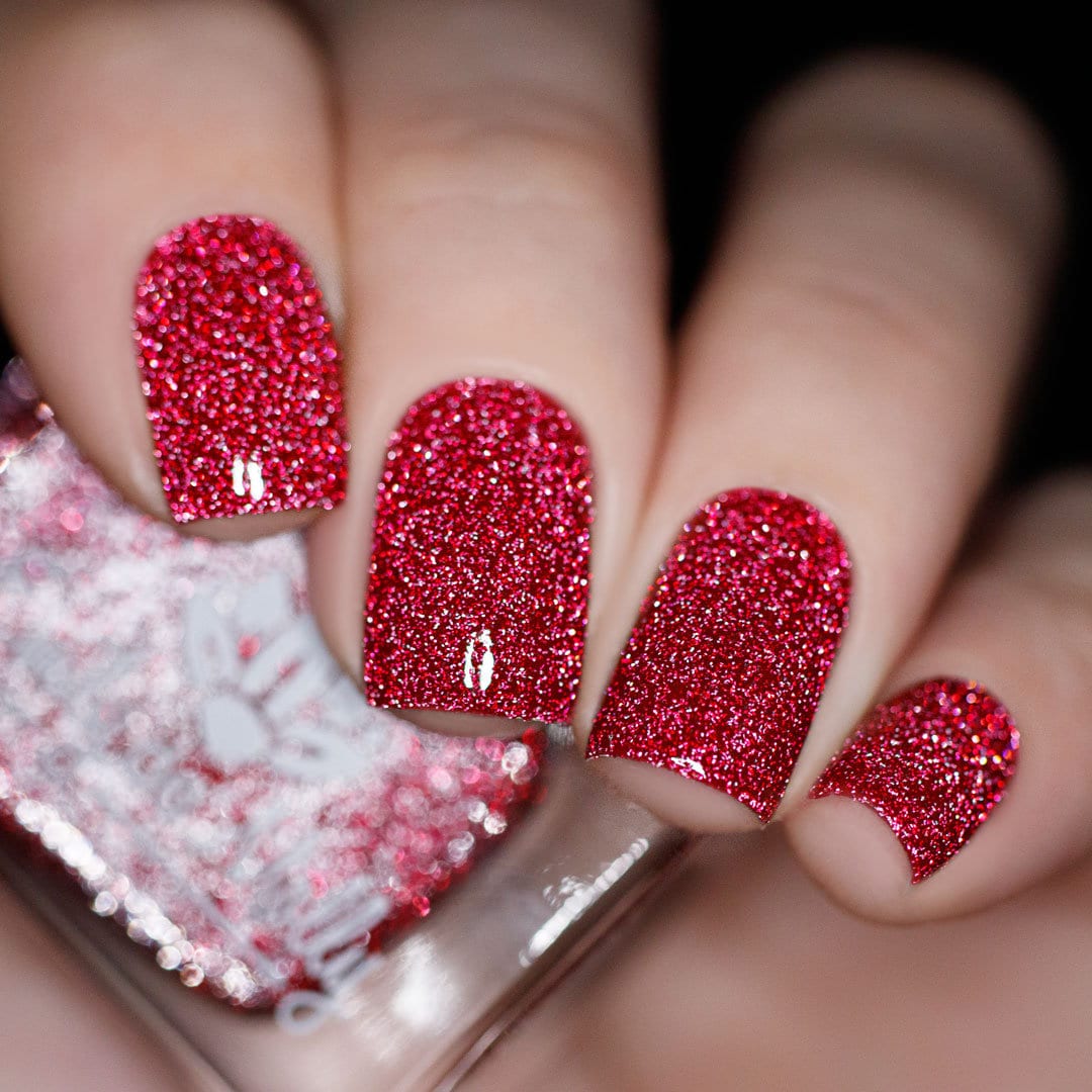 Red Square Nails With Glitter atelieryuwa.ciao.jp