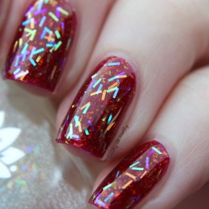 Nail polish glitter topper - Weaver Of Tales - Iridescent bar glitter nail polish