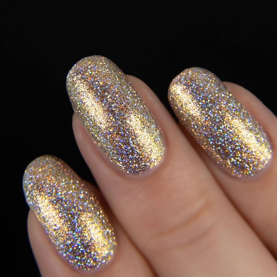 Rose gold glitter polish | Long lasting nail polish lacquer by Emily de Molly