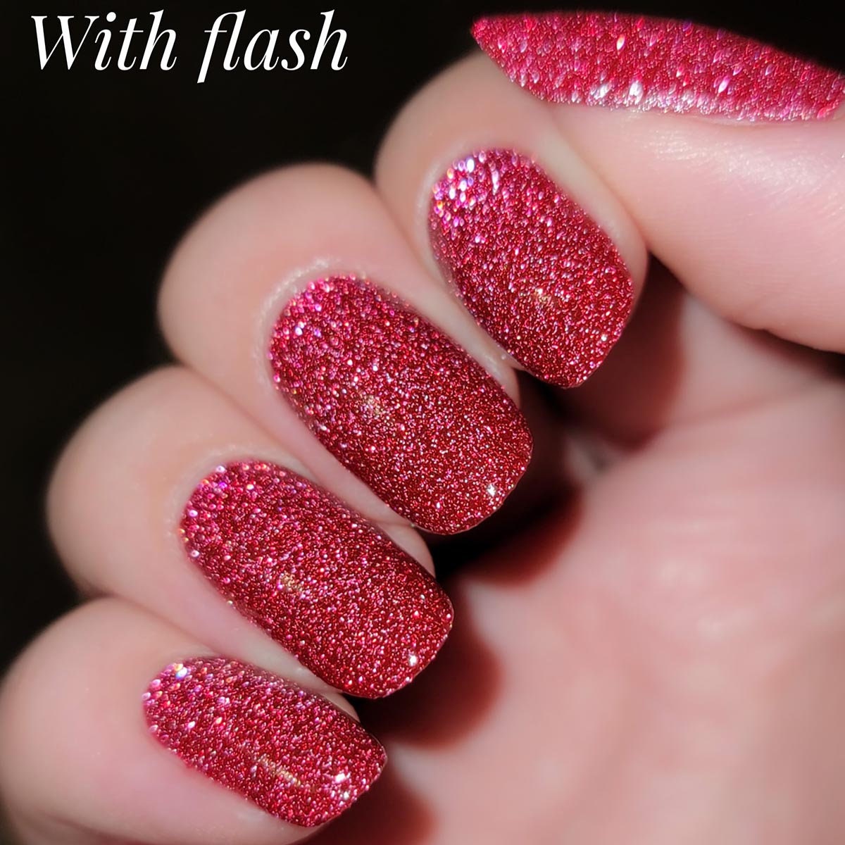 Bright Red Glitter Acrylic #047 – Rocha Nails