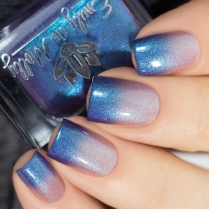 Nail polish - &quot;Just Like This&quot; A thermal nail polish with a blue shimmer.