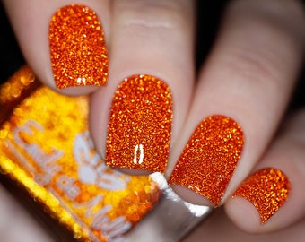 Glitter polish - Getting Darker -  A burnt orange reflective glitter nail polish