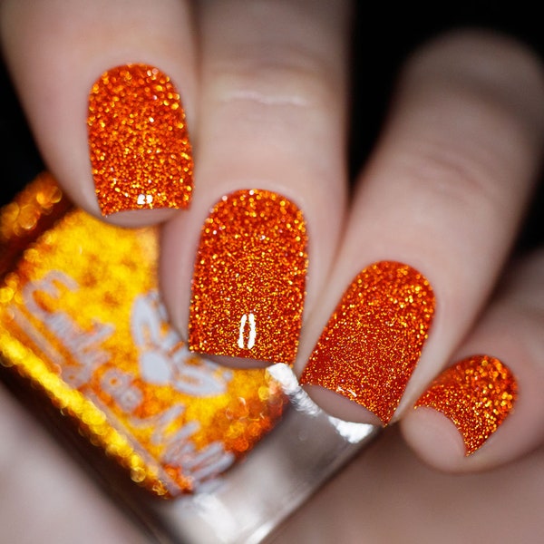 Glitter polish - Getting Darker -  A burnt orange reflective glitter nail polish