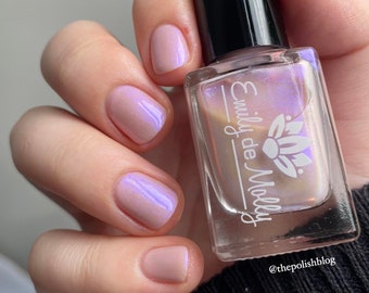 Nail polish - Nothing There - A pale pink nail polish with a purple aurora shimmer.