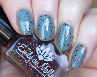 Nail polish - "Lift Me Up" A glitter topper with rainbow glitters