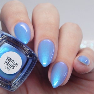 Nail Polish - Switch Pages - pale blue shimmer nail polish