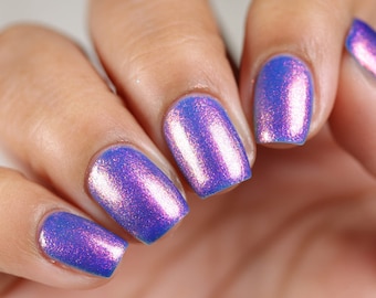 Nail Polish - One And All - An ultramarine blue nail polish with a copper / gold / green shimmer.