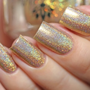 Nail polish - "Record Keeper" light gold linear holographic