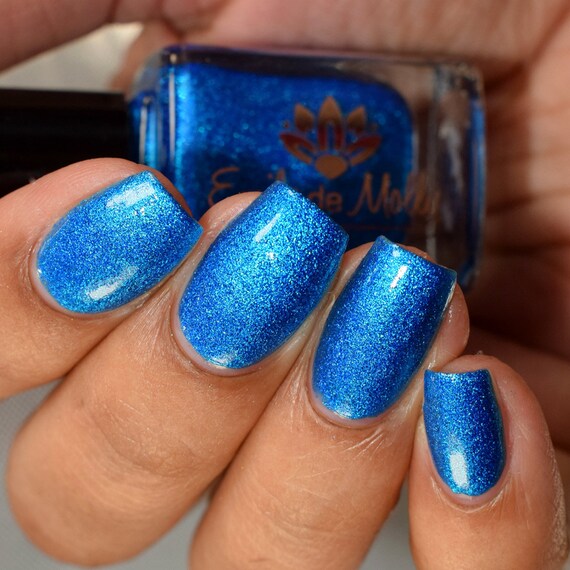 metallic blue nail polish