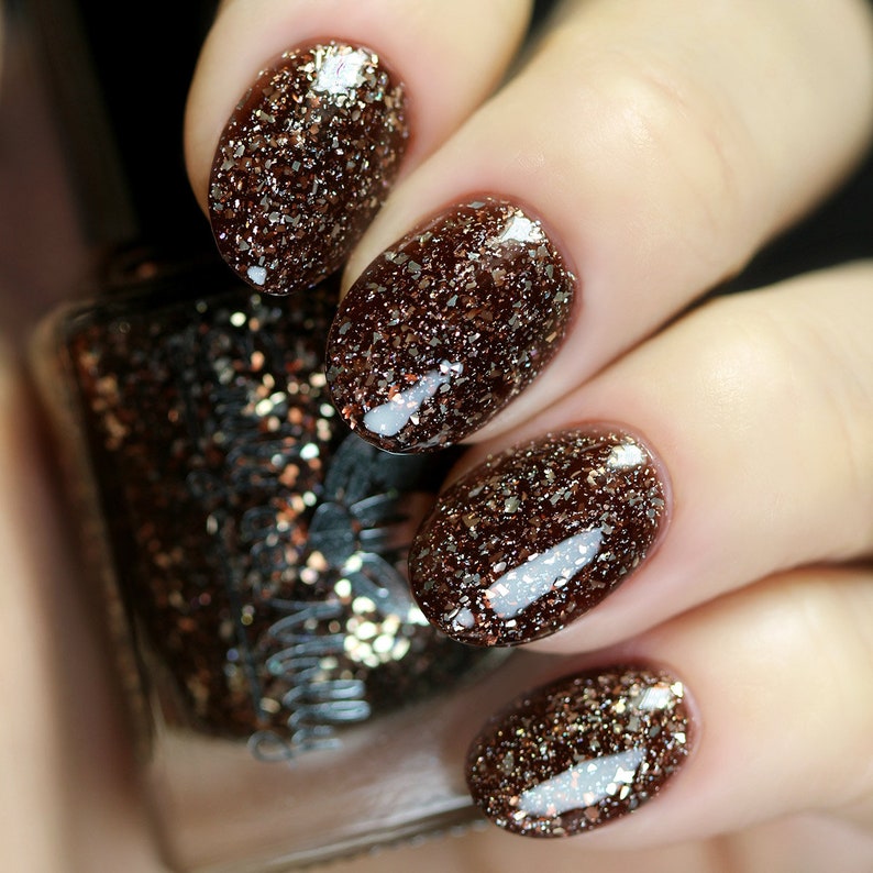 Nail polish Terrible Wonders A dark brown base Etsy