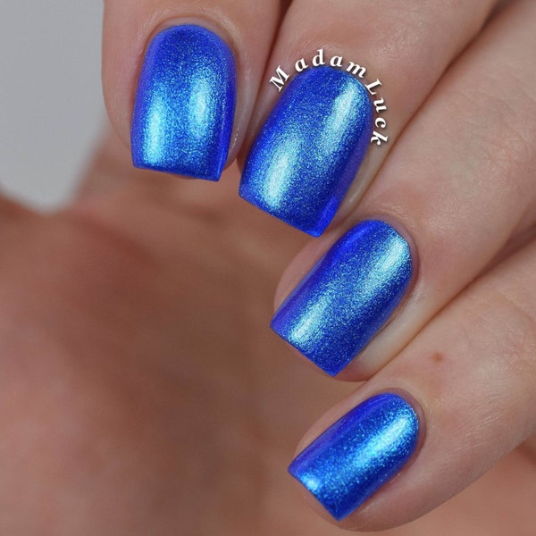 Nail polish - Empty Journal - A bright blue shimmer nail polish