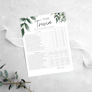 Baby Shower Trivia Game - Baby Shower Game - Botanical Neutral Baby Shower Quiz – Baby Shower Questions - Printable | Greenery Shower  | GR1