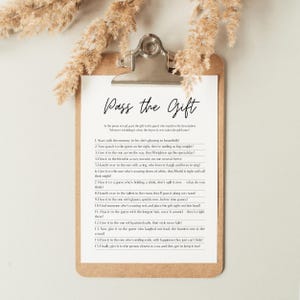 Pass The Prize Minimalist Baby Shower Game, Printable Pass the Gift Poem, Unique Baby Shower Game, Pass the Gift, Editable Canva | MN1