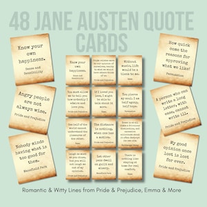 Cytaty autora do pobrania w wersji cyfrowej – Cytaty z książek do scrapbookingu – Karty z cytatami Jane Austen do wydrukowania – Klasyczne materiały literackie