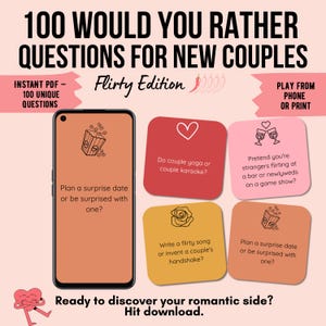 Juego "¿Qué Prefieres?" - Edición Coqueta - 100 Preguntas para Parejas en Nuevas Relaciones - Idea para una Cita Nocturna