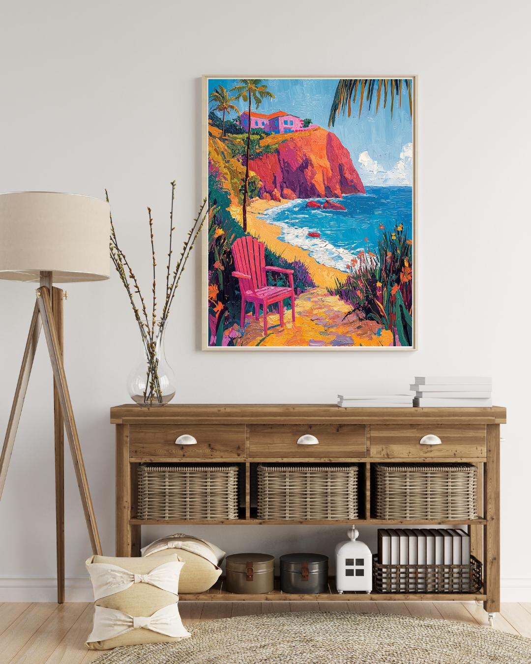 Puerto Rico Art Print: Vibrant Beach Chair Painting, Tropical Wall Decor -  Etsy, image size:1080x1350
