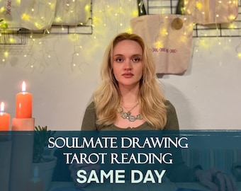 Dessin d'âme soeur psychique et lecture de tarot : portrait d'orientation spirituelle