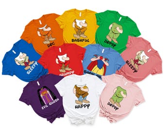 Snow White and Seven Dwarfs Shirt, Seven Dwarfs Costume Shirt, Disney Family Matching Shirt, Disney Group Shirt, Disney Birthday Shirt