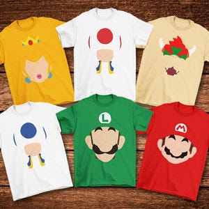 Super Mario Matching Costume Shirt, Mario & Friend Halloween Party Matching Tee, Super Mario Birthday Shirt, Mario Family Shirt