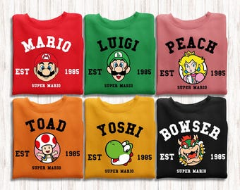 Super Mario Shirt, Super Mario Birthday Shirt, Super Mario Family Shirt, Mario & Friend Party Matching Tee, Mario Family Shirt, Mario Gift