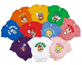 Super Mario Matching Shirt, Mario & Friend Party Matching Tee, Super Mario Birthday Shirt, Mario Family Shirt, Family Vacation Shirts