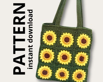 CROCHET PATTERN | The Molly Sunflower Tote Bag